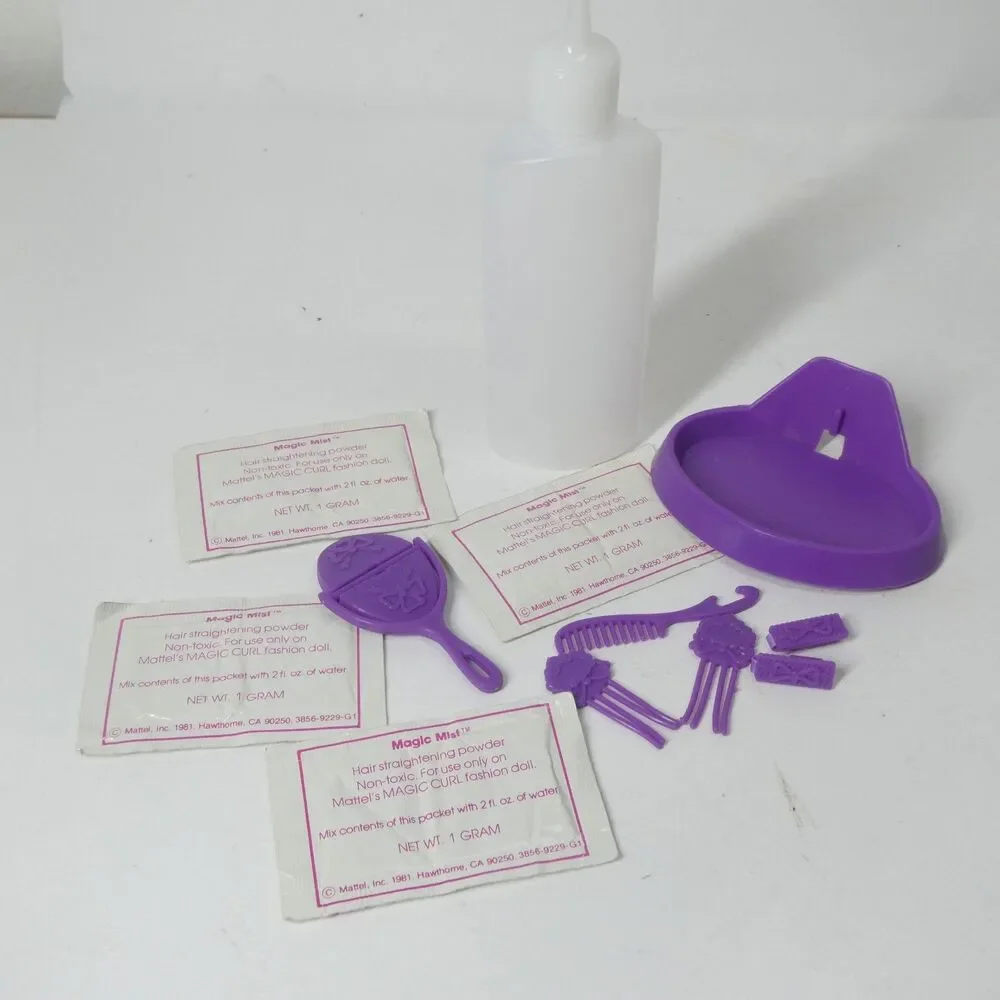 Magic Curl Barbie Accessories Vintage 1981 Brushes Clips Magic Mist